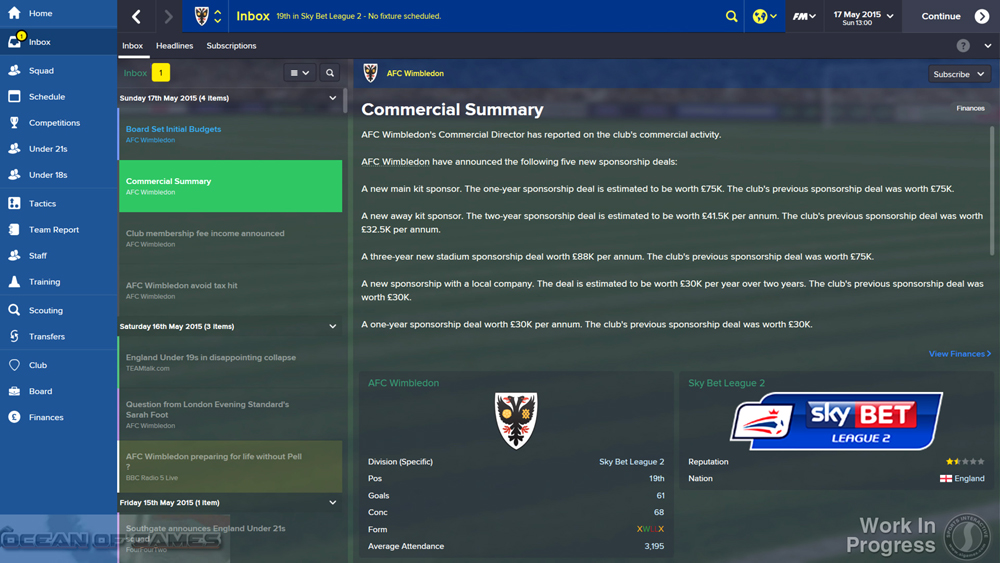 Football Manager 2015 Features